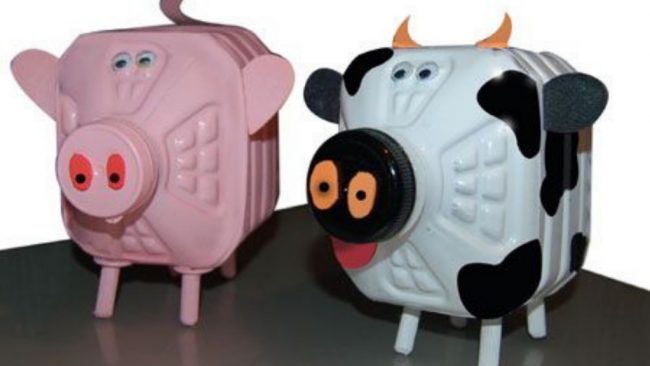 Kids DIY Activity – Cow Milk Bottle Piggy Bank Kids DIY Activity - Cow Milk Bottle Piggy Bank
