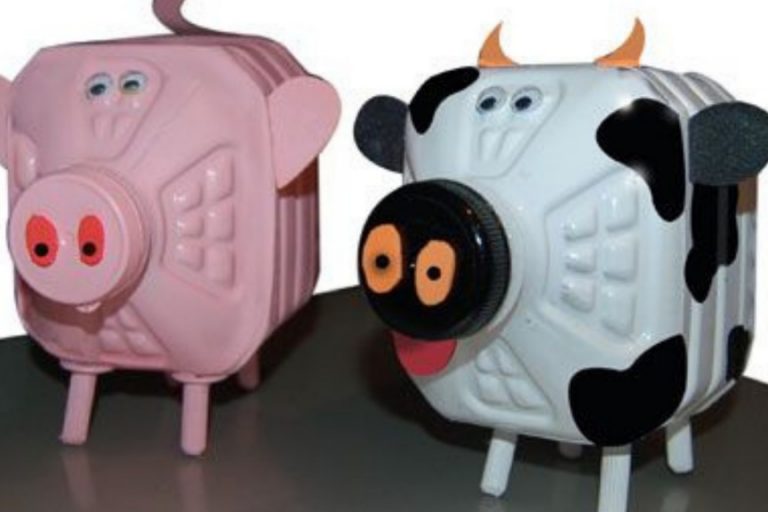 Kids DIY Activity – Cow Milk Bottle Piggy Bank Kids DIY Activity - Cow Milk Bottle Piggy Bank