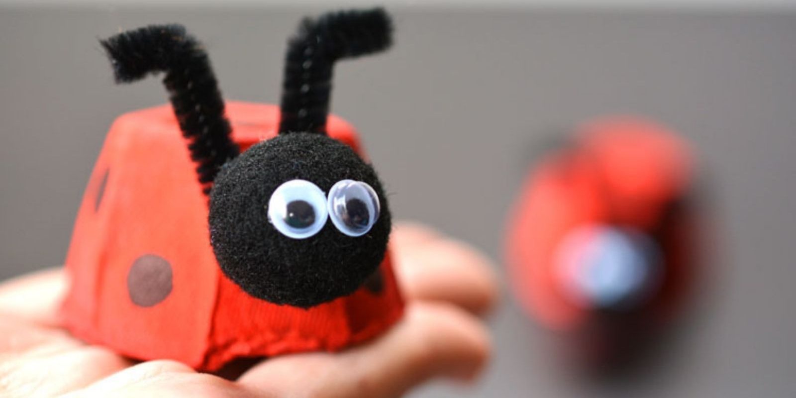 Egg Carton Ladybugs Kids childcare DIY activity: Egg Carton Ladybugs