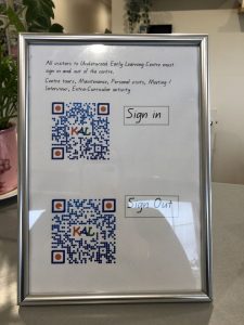 Centre Sign In/Sign Out QR Codes - Underwood Early Learning Centre