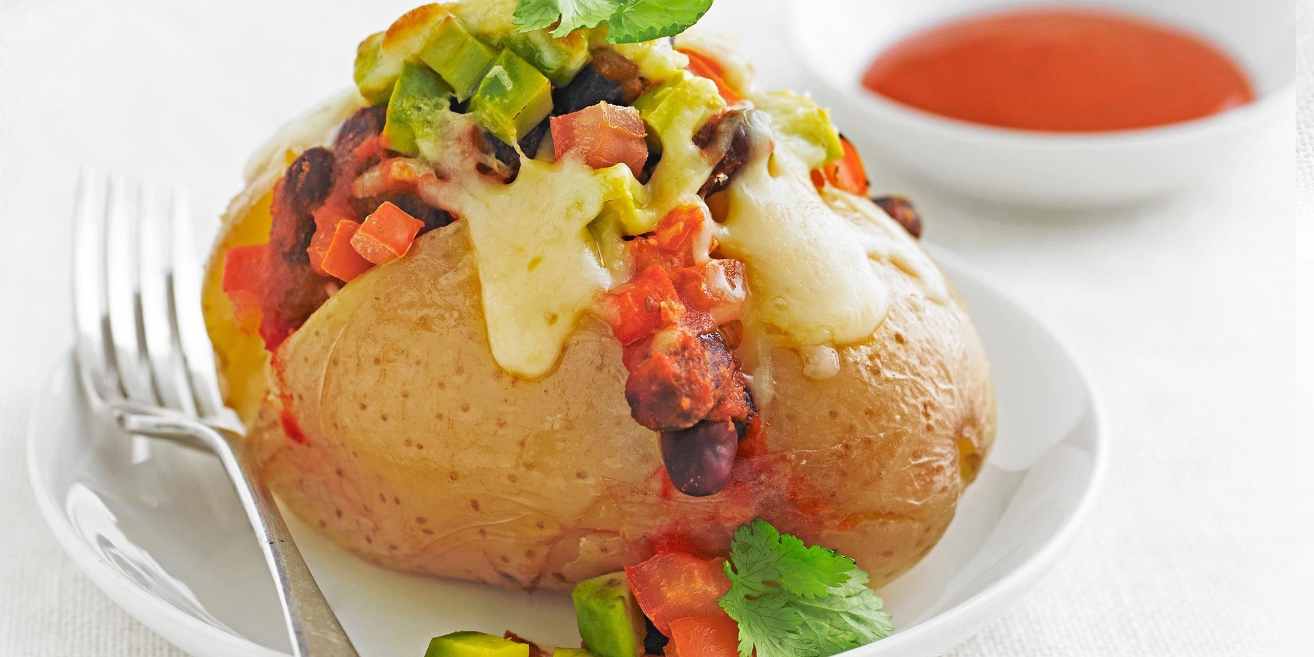 jacket-potatoes-with-mexican-bean-and-cheese-107958-1 Jacket Potatoes with Mexican Bean and Cheese - September 2021 Recipe of the Month