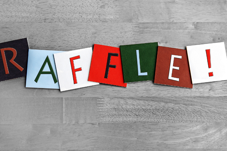Cards that spells Raffle! - Christmas Raffle - Your ELC