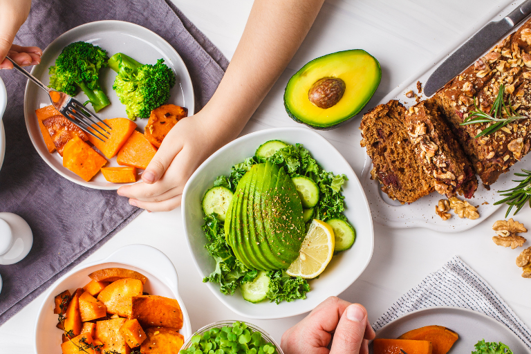 5 Ways to eat healthy Variations of healthy foods on a table - Your ELC blog image