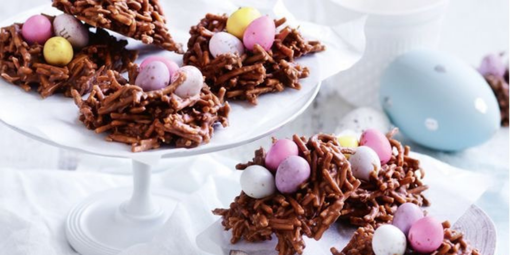 Easter Egg Nests Chocolate easter egg nests on a table - Recipe of the month - Your ELC