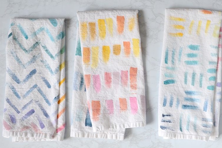 handpainted flour sack towels Decorative Tea Towels - DIY Activity of the Month - Your ELC