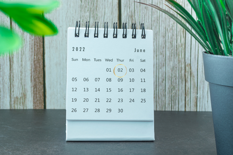 A June 2022 calendar with plants on the side - Your ELC image