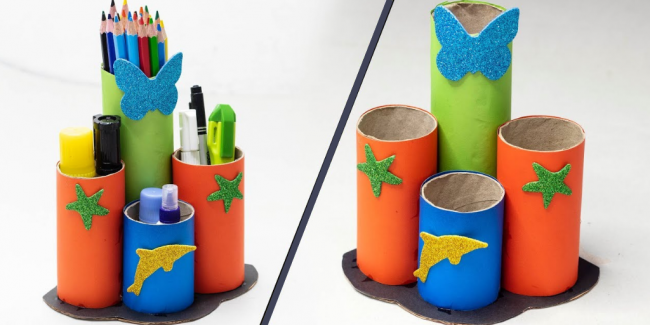 DIY: Pencil Holders DIY Toilet paper rolls as pencil holders - Your ELC