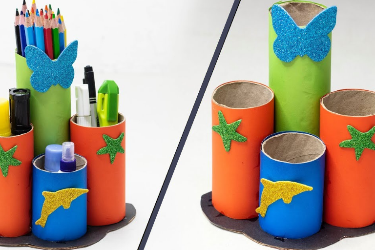 DIY: Pencil Holders DIY Toilet paper rolls as pencil holders - Your ELC