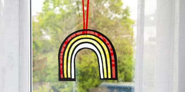 Rainbow Sun Catcher Stained glass rainbow sun catcher - Your ELC blog image